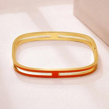 Gold Enamel Bangle