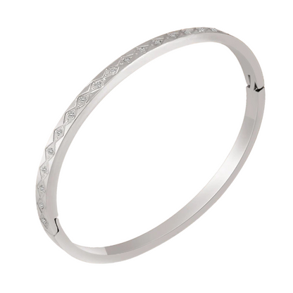 CZ Pave Hinged Bangle