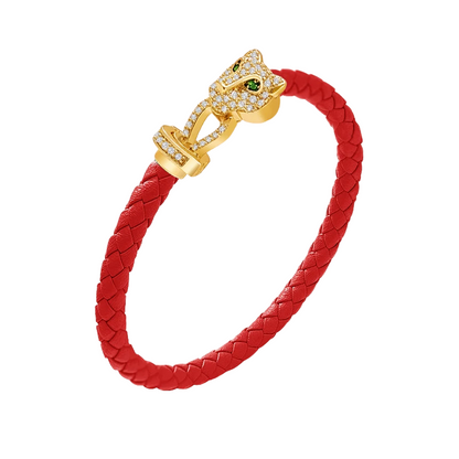 Luxury Cubic Zirconia Leather Bracelet