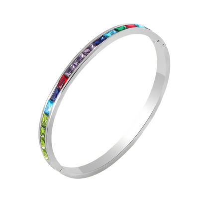 Rainbow Cubic Zirconia Bangle