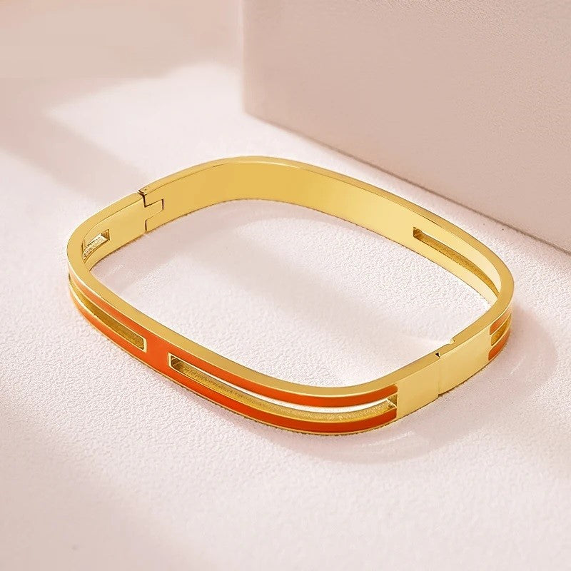 Gold Enamel Bangle