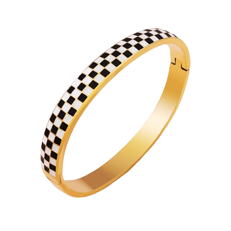 Chess Design Bangle Bracelet