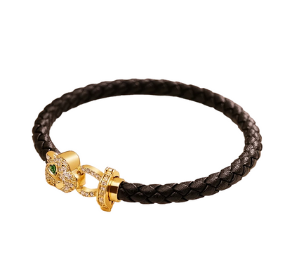 Luxury Cubic Zirconia Leather Bracelet