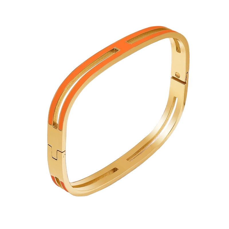 Gold Enamel Bangle