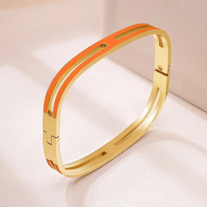 Gold Enamel Bangle