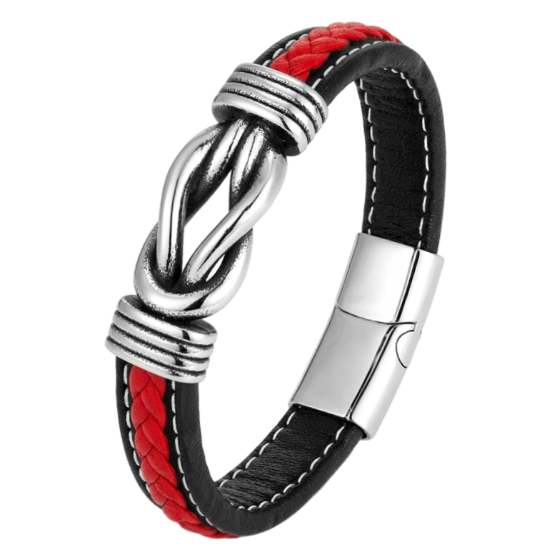 Men's Leather bracelet With Geometric Design