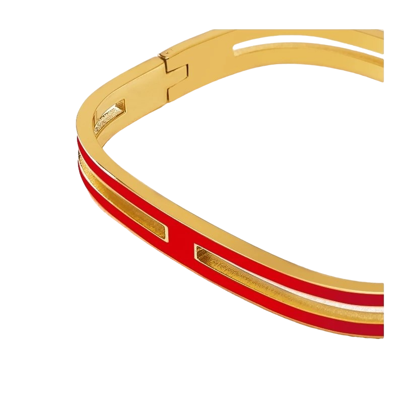 Gold Enamel Bangle