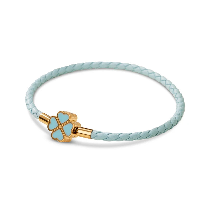 Luxury Gold Plated Heart Shape Leather Bracelet