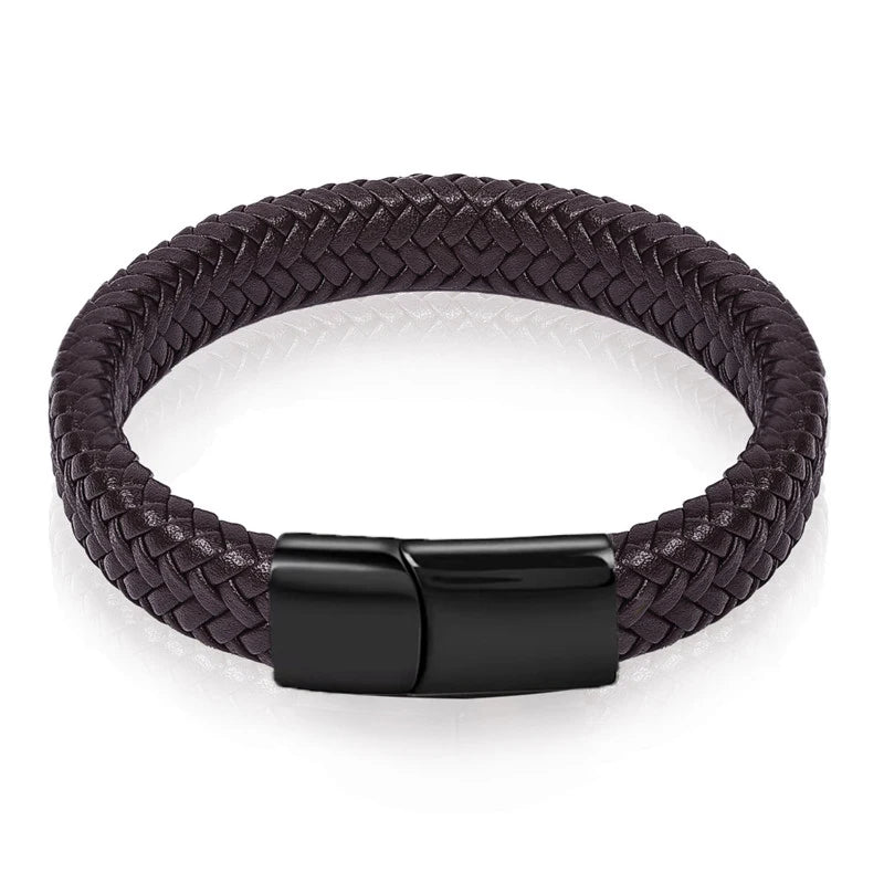 Black Leather Braided bracelet