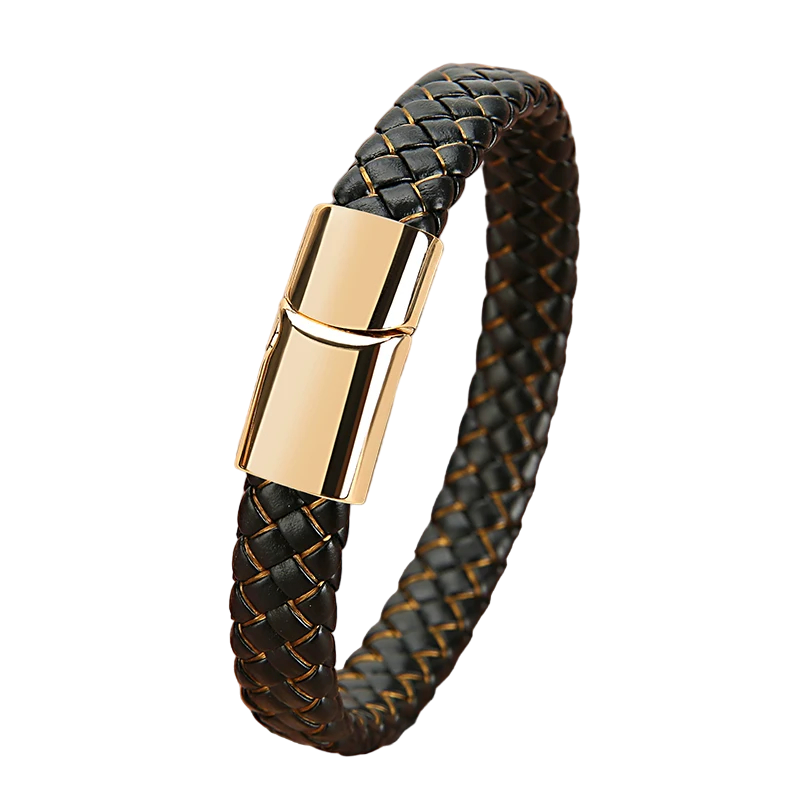 Genuine Leather Bracelet With Magnetic Clasp