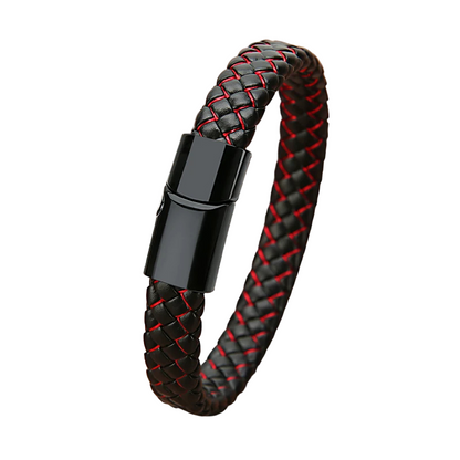 Genuine Leather Bracelet With Magnetic Clasp