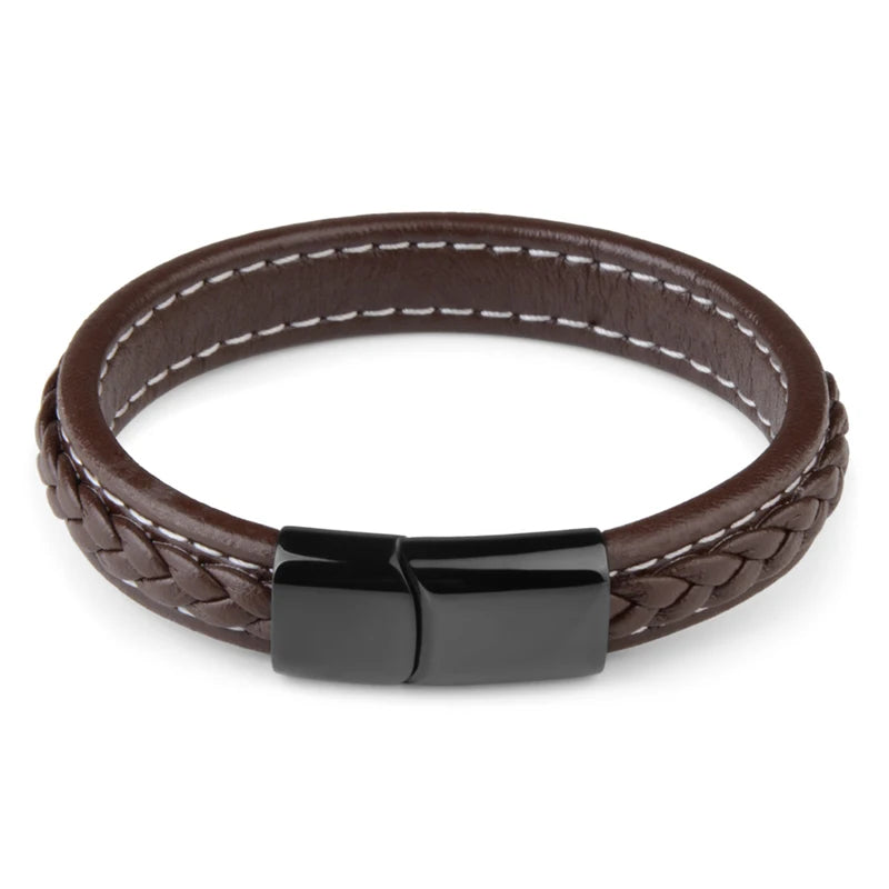 Men's Brown Leather Bracelet