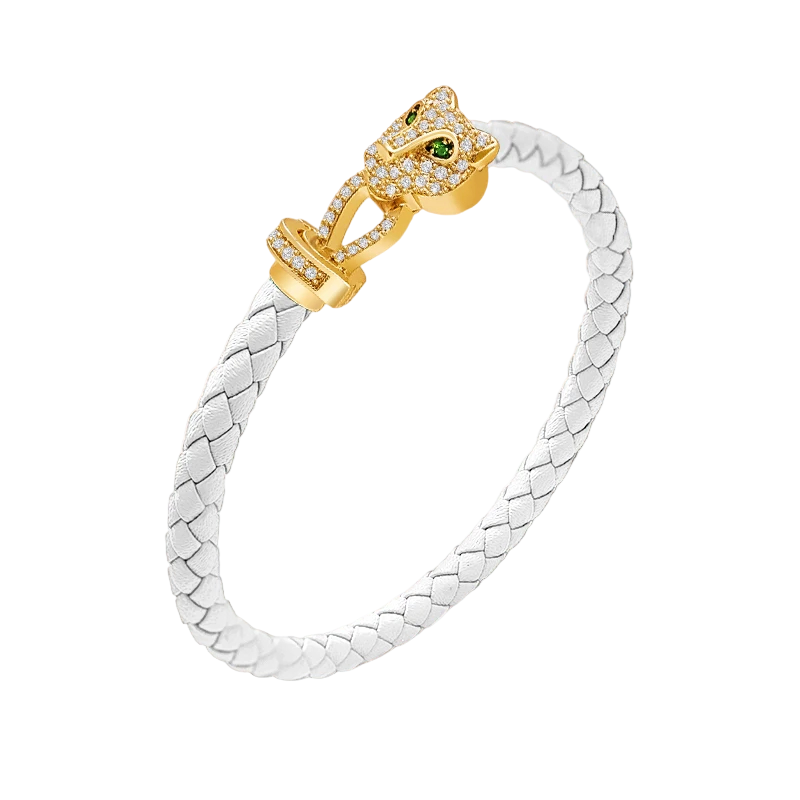 Luxury Cubic Zirconia Leather Bracelet