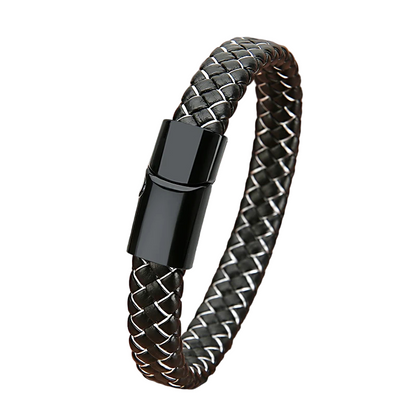 Genuine Leather Bracelet With Magnetic Clasp