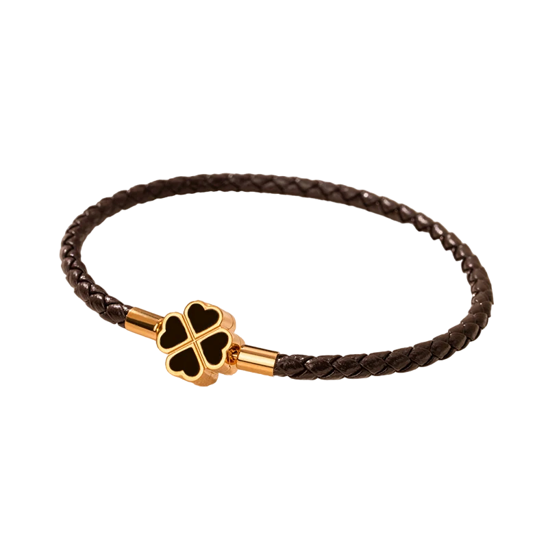 Luxury Gold Plated Heart Shape Leather Bracelet