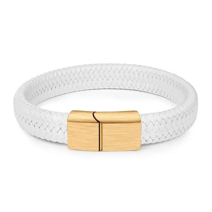 White Leather Braided Bracelet