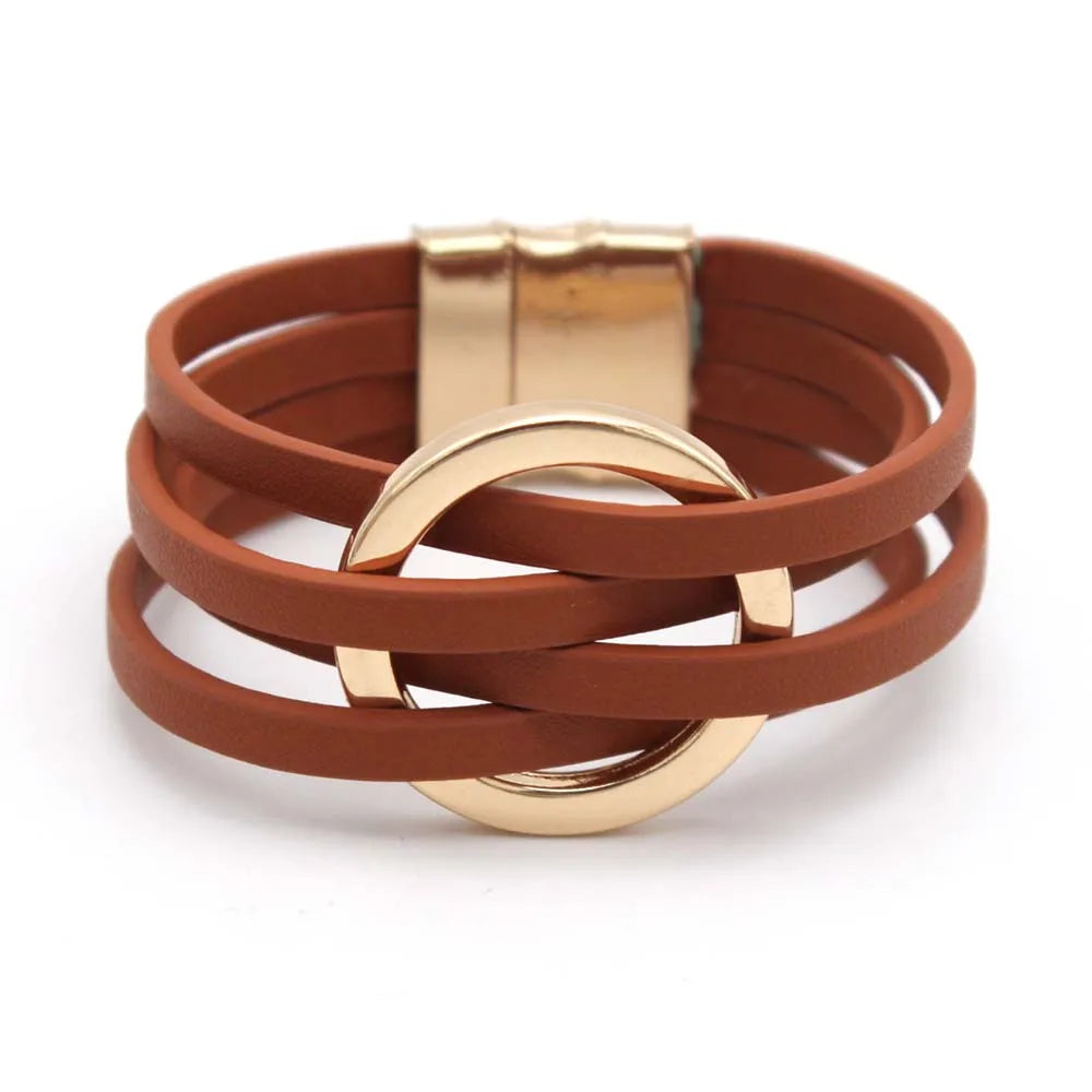 Women's Multilayer Leather Wrap Bracelet