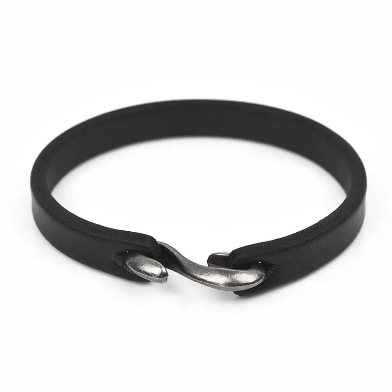 Genuine Leather Bracelet With Hook Closure