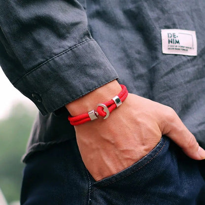 Double Nautical Rope Anchor Bracelet