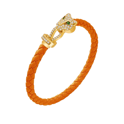 Luxury Cubic Zirconia Leather Bracelet