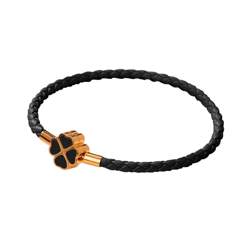 Luxury Gold Plated Heart Shape Leather Bracelet