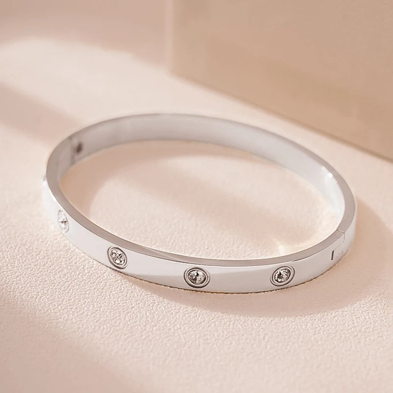 Cubic Zirconia Pave Love Bangle