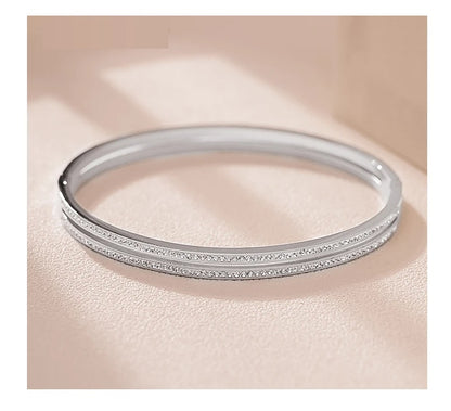 CZ Pave Double Layer Bangle