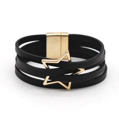 Women's Multilayered Leather Wrap Bracelet