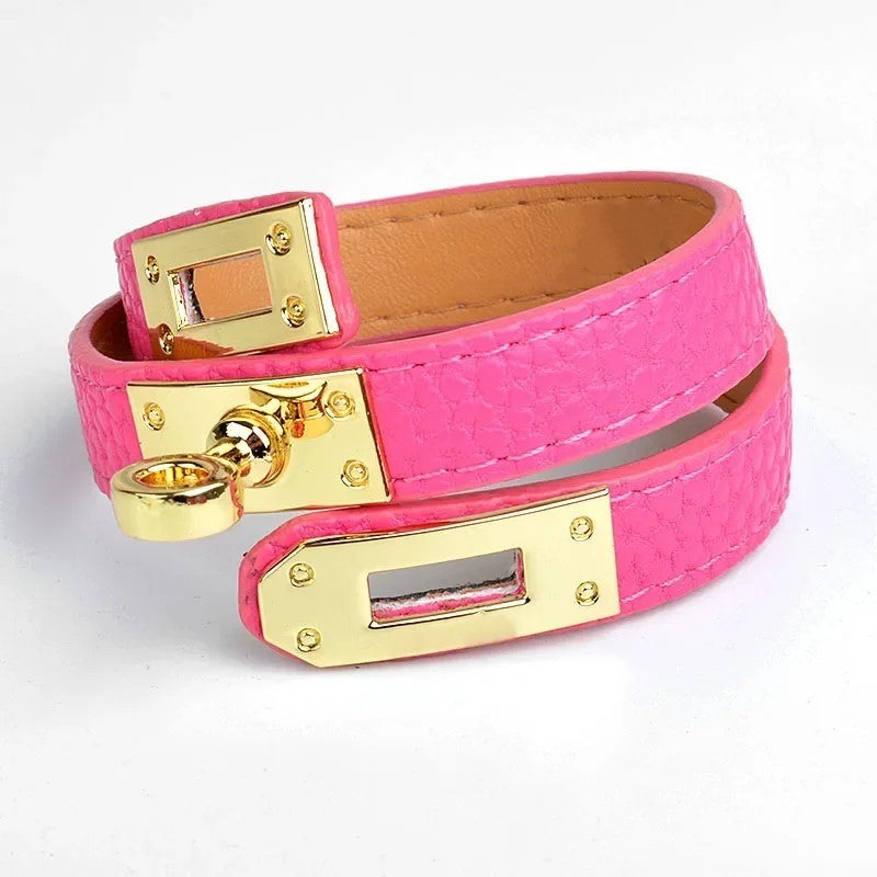 Women's Leather Wraparound Bracelet