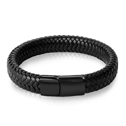 Black Leather Braided bracelet