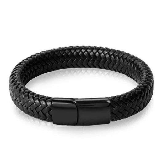 Black Leather Braided bracelet