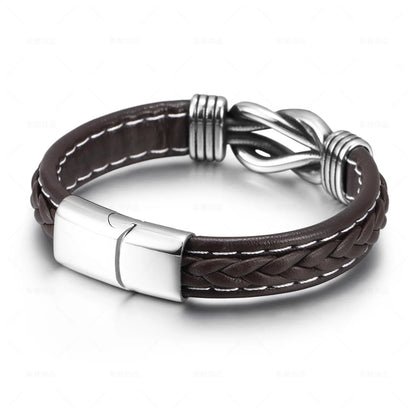 Men's Leather bracelet With Geometric Design