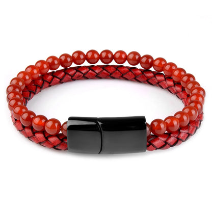 Genuine Leather Bracelet With Natural Stone