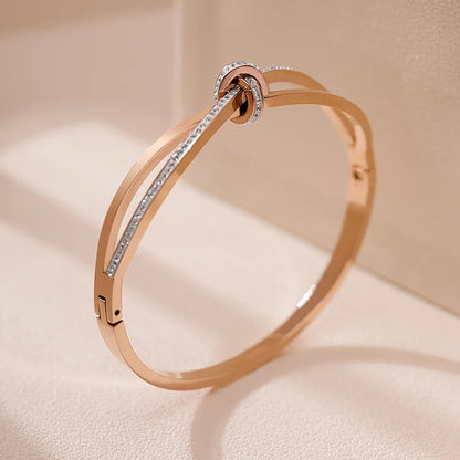 Cubic Zirconia Pave Crossover Bangle