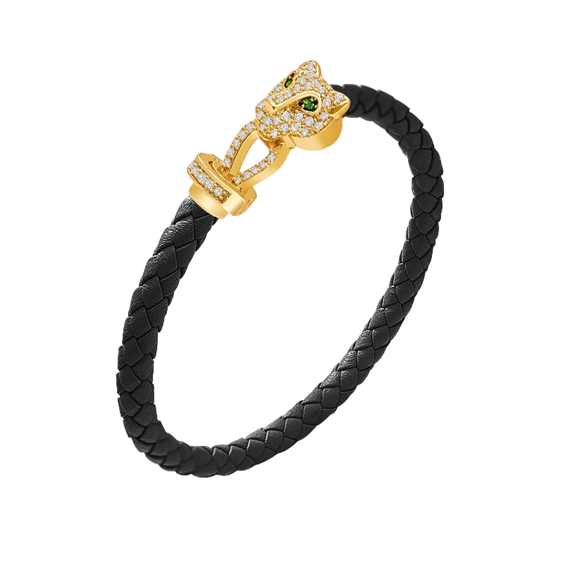 Luxury Cubic Zirconia Leather Bracelet