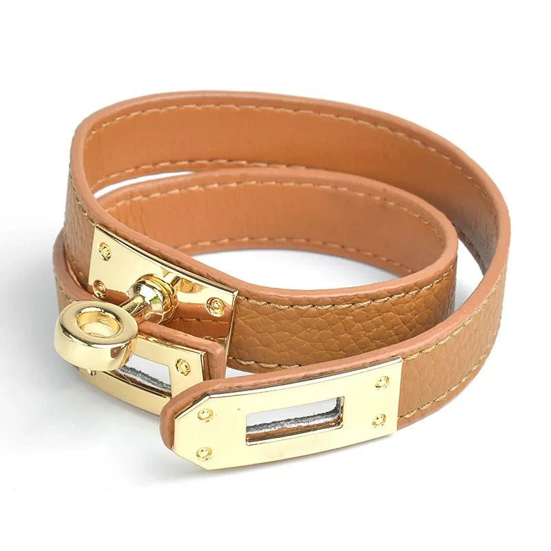 Women's Leather Wraparound Bracelet