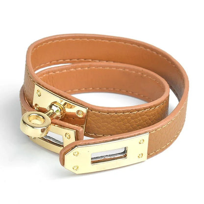 Women's Leather Wraparound Bracelet