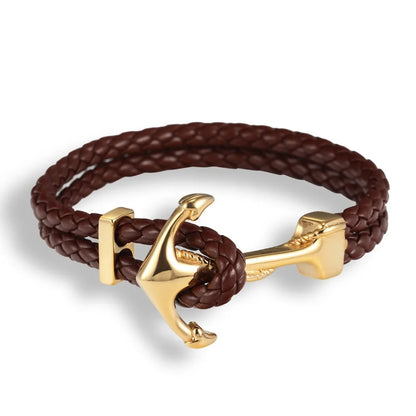 Leather Anchor Bracelet