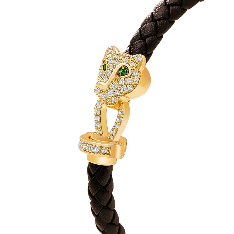 Luxury Cubic Zirconia Leather Bracelet