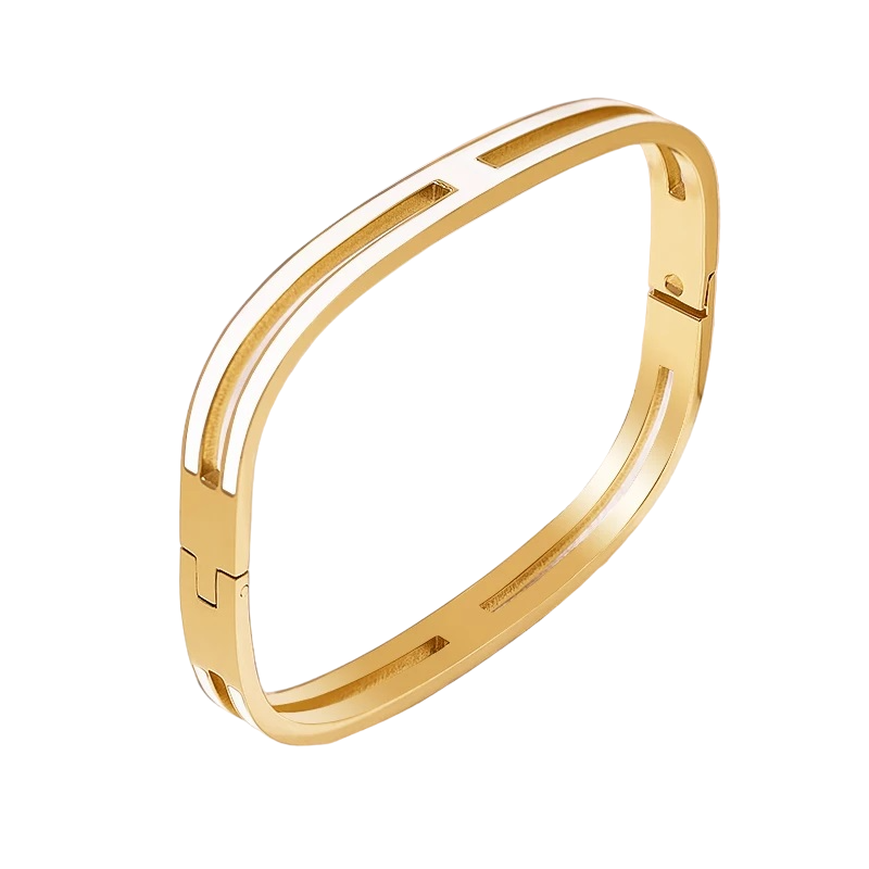 Gold Enamel Bangle