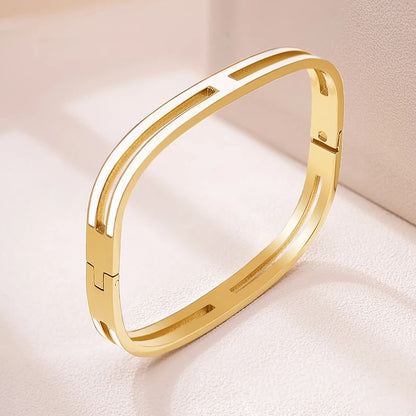 Gold Enamel Bangle