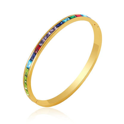 Rainbow Cubic Zirconia Bangle