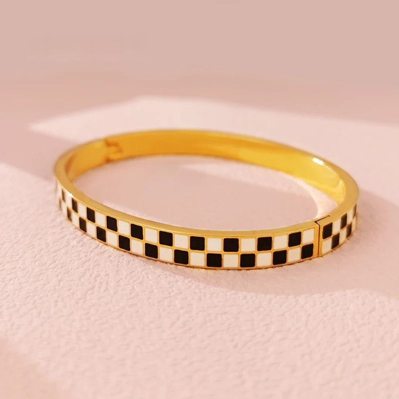 Chess Design Bangle Bracelet