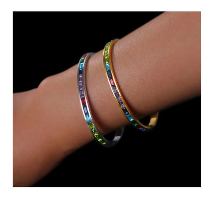 Rainbow Cubic Zirconia Bangle