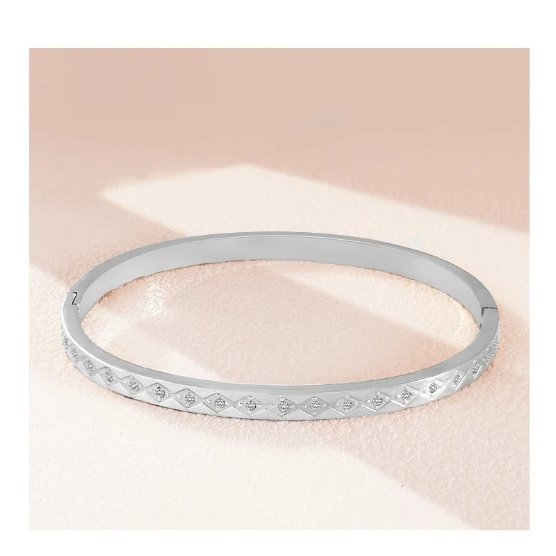 CZ Pave Hinged Bangle