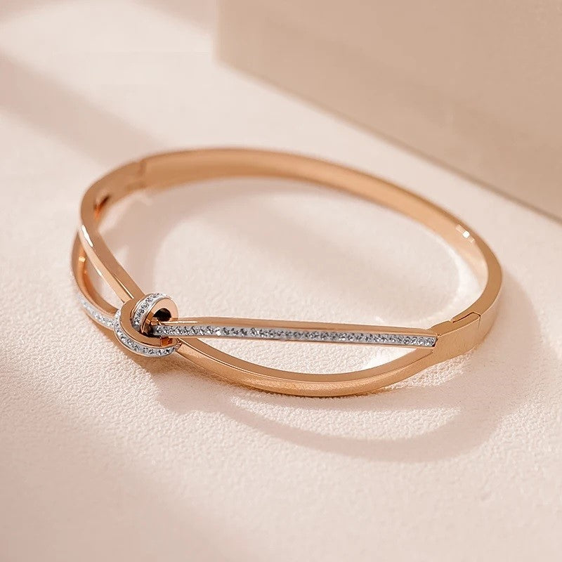 Cubic Zirconia Pave Crossover Bangle