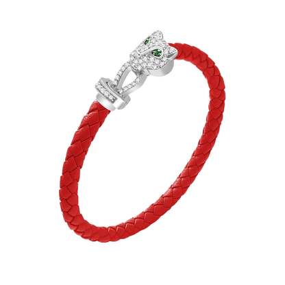 Luxury Cubic Zirconia Leather Bracelet