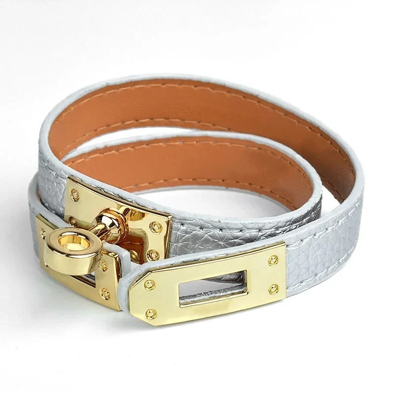 Women's Leather Wraparound Bracelet