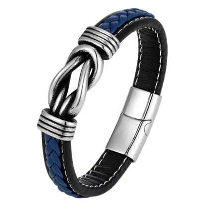 Men's Leather bracelet With Geometric Design