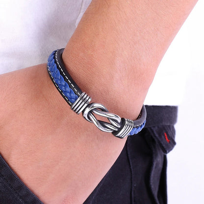 Men's Leather bracelet With Geometric Design